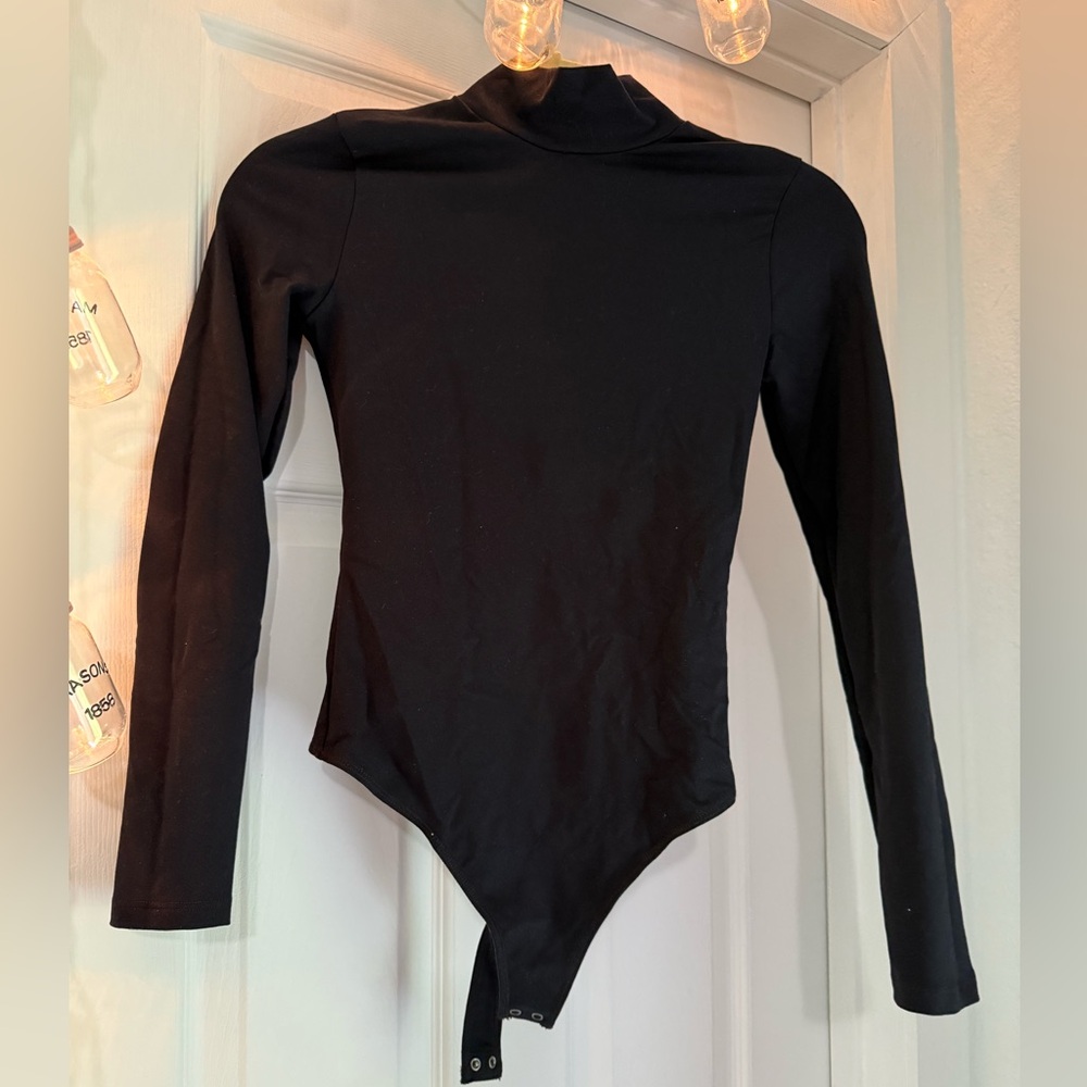 Abercrombie & Fitch Black Long Sleeve Bodysuit